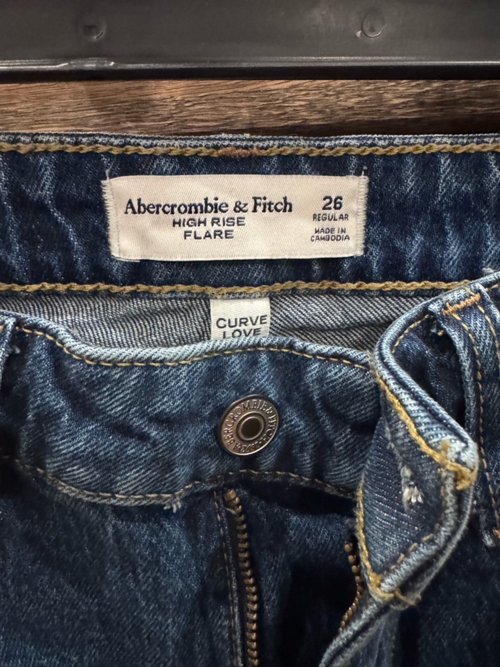 Abercrombie & Fitch Dark Blue High Rise Flare Jeans